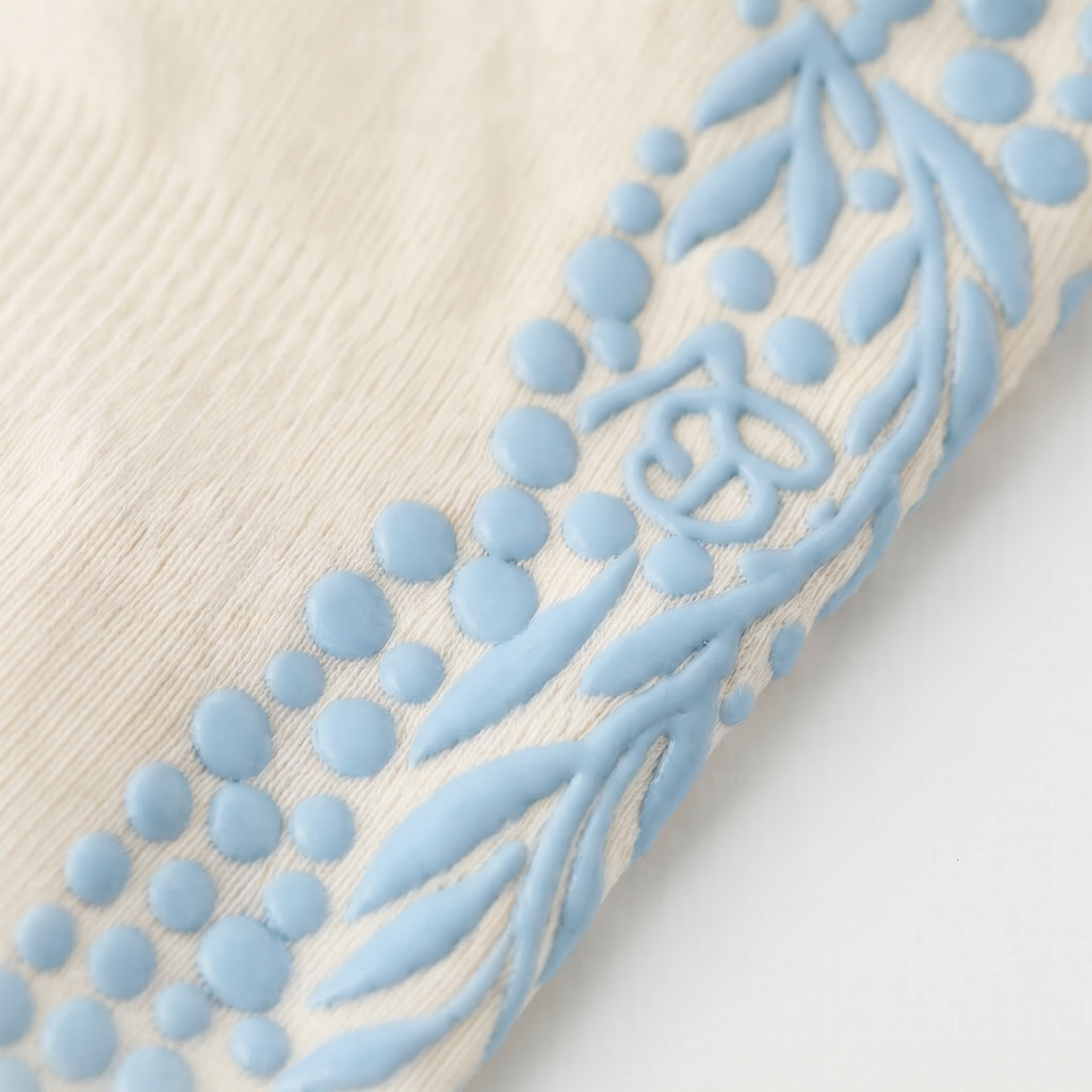 Blue Bellona Velvet Pilates grip socks featuring a minimalist design and organic cotton material, with non-slip grips on the soles.