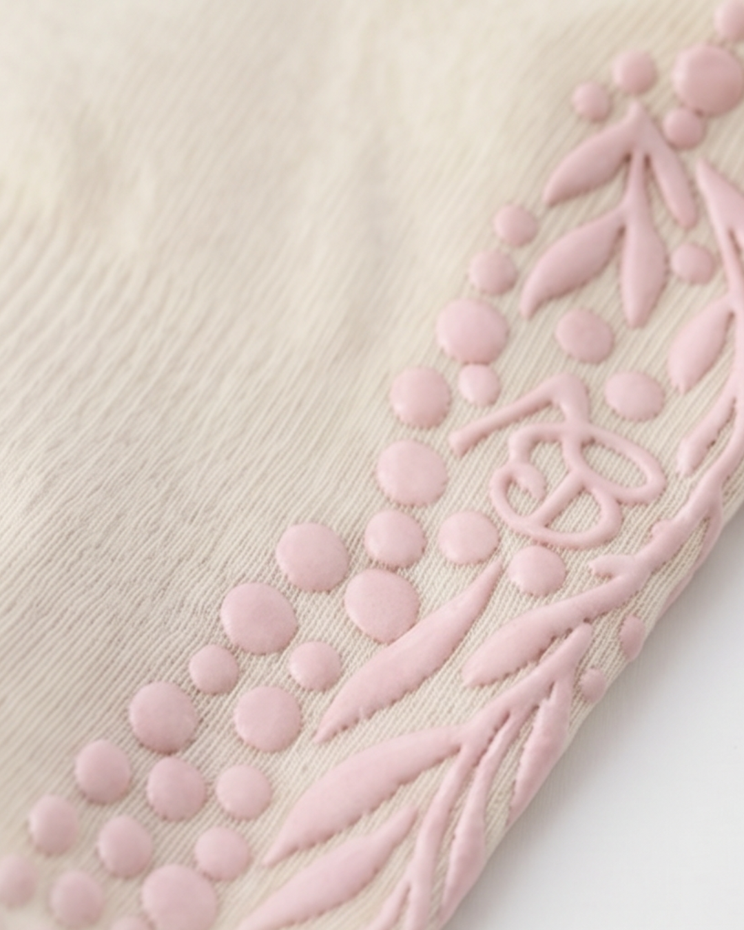 Light pink organic cotton minimalist Pilates grip socks by Bellona Velvet, showcasing a sleek bow-less crew profile and non-slip dual grip sole for reformer workouts.