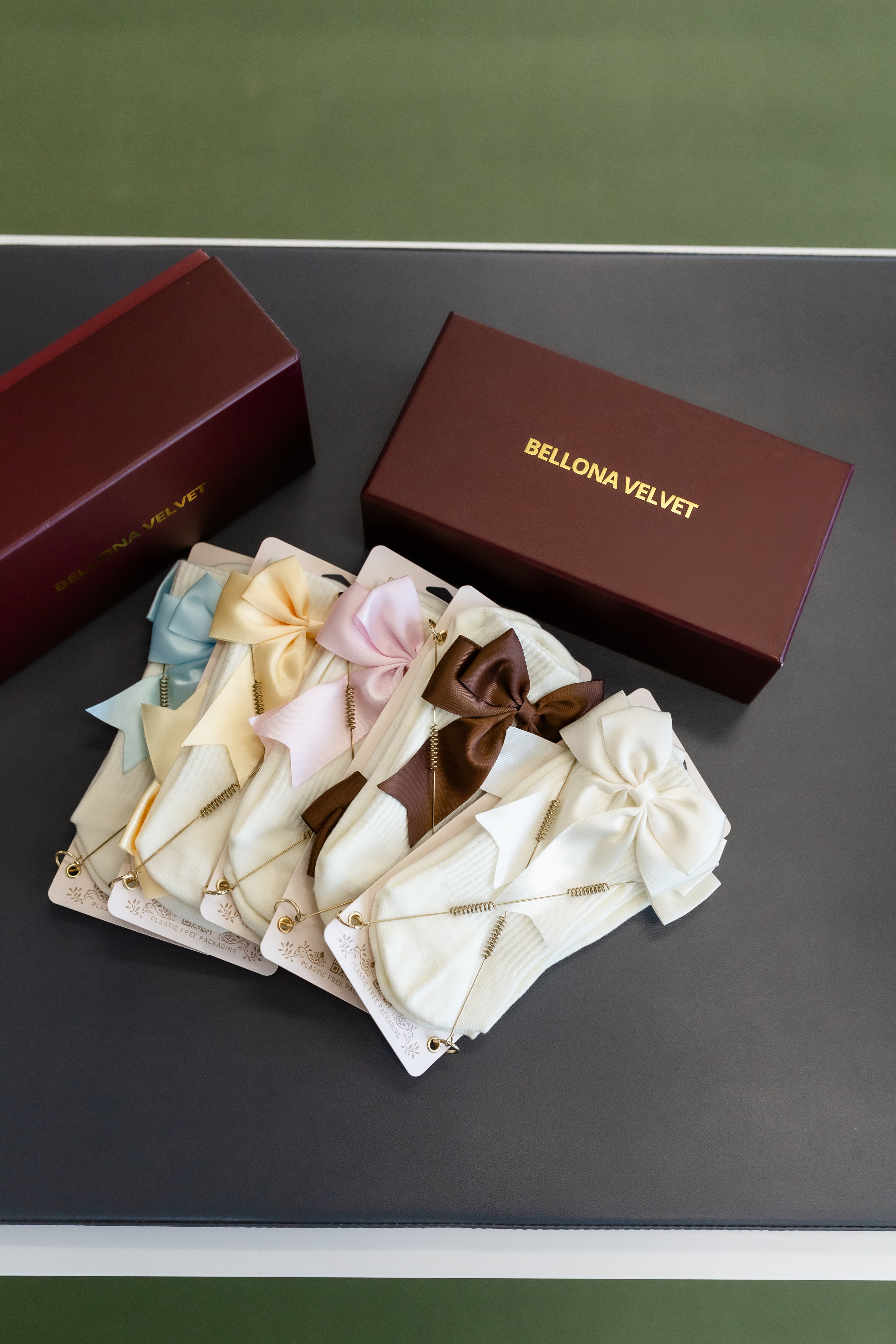 Yellow Organic Grip Socks with Bows | Bellona Velvet